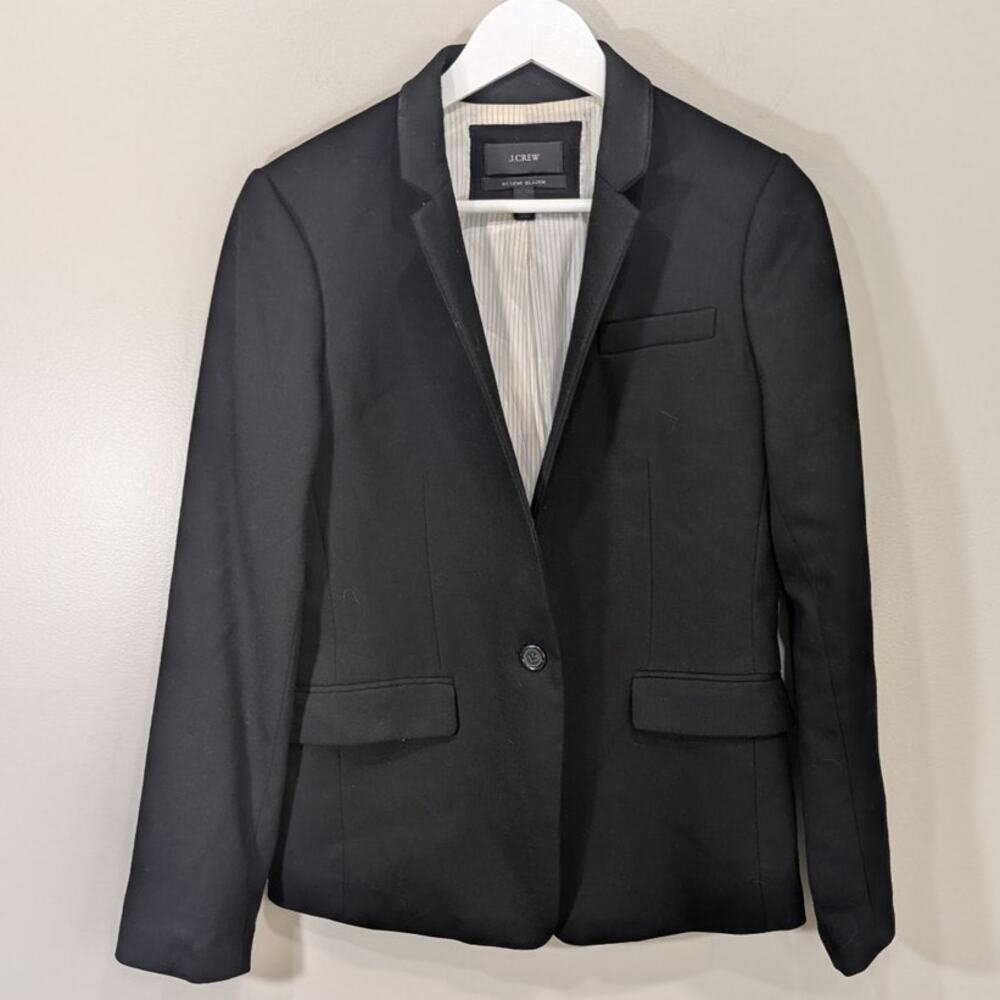 J.Crew Regent Blazer Black Wool Chic Timeless Boss Academia Old Money - Size 6